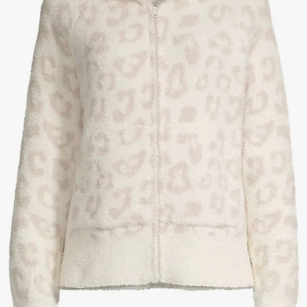 Cream Teddy Jacket with Textured Fabric and Zip-Up Style